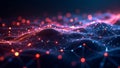Abstract Network Data Visualization: Red and Blue Nodes Royalty Free Stock Photo