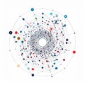Abstract Network Data Visualization on White Background Royalty Free Stock Photo