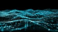 Abstract Network Data Wave Visualization, Blue Technology Background Royalty Free Stock Photo