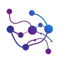 Abstract network design with interconnected nodes and lines. Circular nodes in Royalty Free Stock Photo