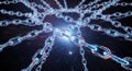 Abstract network of digital chains representing blockchain technology and data connectivity Royalty Free Stock Photo