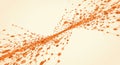 An abstract representation of a network or data flow with interconnected orange nodes Royalty Free Stock Photo