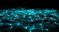 Abstract Network: Futuristic Connection, AI, Data Flow, Blue Plexus Background Royalty Free Stock Photo