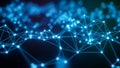 Abstract Network of Glowing Blue Dots and Lines Connecting in a Digital Data Stream Concept with Bokeh Effect Royalty Free Stock Photo