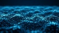 Abstract Network of Glowing Blue Dots and Lines Connecting in a Digital Data Stream Visualization Royalty Free Stock Photo