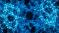 Abstract network of glowing blue interconnected nodes and lines creating a complex digital web pattern Keywords Royalty Free Stock Photo