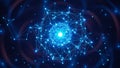 Abstract Network of Glowing Blue Lines and Nodes Forming a Spherical Structure in Deep Space Royalty Free Stock Photo