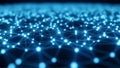 Abstract network of glowing blue nodes connected by lines representing data or connections Keywords: abstract Royalty Free Stock Photo