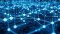 Abstract network of glowing blue nodes and connecting lines representing data flow and digital connections Keywords Royalty Free Stock Photo