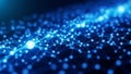 Abstract Network of Glowing Blue Nodes and Lines Representing Data Connections and Digital Technology Keywords Royalty Free Stock Photo