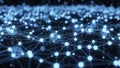 Abstract Network of Glowing Blue Nodes and Lines Representing Data Connections Royalty Free Stock Photo