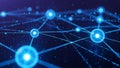 Abstract Network of Glowing Blue Spheres Connected by Lines and Particles 182. 20251218 Royalty Free Stock Photo