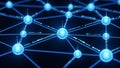 Abstract network of glowing blue spheres connected by luminous lines representing data or connections Keywords Royalty Free Stock Photo