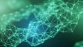 Abstract Network of Glowing Green and Blue Interconnected Nodes and Lines connection technology Royalty Free Stock Photo