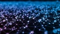 Abstract network of glowing nodes and connecting lines in blue and purple, representing data, connection, or futuristic technology Royalty Free Stock Photo