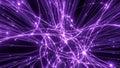 Abstract network of glowing purple lines and dots representing data or neural connections Royalty Free Stock Photo