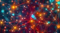 Abstract Network of Glowing Red and Blue Lights Royalty Free Stock Photo