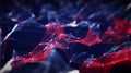 Abstract Network of Glowing Red and Blue Lines and Dots technology connection Royalty Free Stock Photo