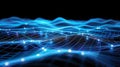 Abstract Network Grid With Glowing Nodes: Data Flow Visualization Royalty Free Stock Photo