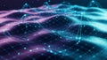 Abstract Network Grid with Glowing Nodes and Data Flow Visualization technology digital Royalty Free Stock Photo