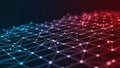 Abstract Network Grid with Glowing Nodes and Interconnected Lines Representing Data Flow and Digital Connectivity Royalty Free Stock Photo