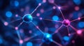 Abstract Network Of Illuminated Molecular Structures