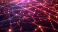Abstract Network Illuminated Nodes Connected Lines