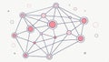 Abstract network illustration with connected hexagonal nodes vector design Generative AI Royalty Free Stock Photo