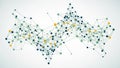 Abstract network illustration features interconnected nodes and lines, resembli Royalty Free Stock Photo