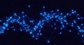 Abstract network of interconnected blue nodes and lines Royalty Free Stock Photo
