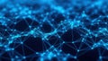 Abstract network of interconnected blue nodes and lines Royalty Free Stock Photo