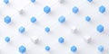 Abstract network of interconnected blue and white cubes on a clean white background, representing data, technology, and blockchain Royalty Free Stock Photo