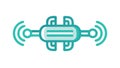 Abstract Network Interconnected Data Flow Icon, vector design Generative AI Royalty Free Stock Photo
