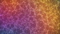 Abstract Network of Interconnected Lines and Nodes in a Gradient of Pink Purple Orange and Yellow Royalty Free Stock Photo