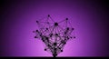 Abstract network of interconnected nodes and lines against a vibrant purple background Royalty Free Stock Photo