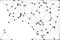 Abstract image showing a complex network of interconnected nodes and lines on a white background, symbolizing global connection Royalty Free Stock Photo