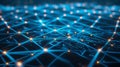 Abstract Network Of Interconnected Nodes And Lines - Data Flow, Digital Connection Concept Royalty Free Stock Photo