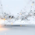 An abstract network of interconnecting lines and nodes forms a complex geometric structure. Royalty Free Stock Photo