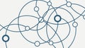 Abstract network lines with nodes connection illustration, technology data, vector design Generative AI Royalty Free Stock Photo