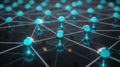 Abstract Network Node Connections - Data Mesh, Blockchain Technology Concept Royalty Free Stock Photo