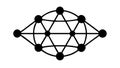 Abstract Network Nodes Connection Icon, Global Technology Communication, vector design Generative AI Royalty Free Stock Photo