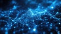 Abstract network pattern of interconnected points and lines in a deep blue color scheme Royalty Free Stock Photo