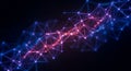Abstract Network Plexus Background with Blue and Red Glowing Nodes and Lines for Technology and Science Visuals. Data Royalty Free Stock Photo