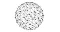 Network sphere representing global connections and data flow on a white backdrop on transparent background Royalty Free Stock Photo