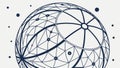 Abstract Network Sphere Ã¢â¬\' Global Data Connectivity Vector Design, vector design Generative AI Royalty Free Stock Photo