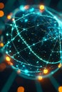 Abstract Network Sphere Vector, Glowing Global Connections Technology. Portrait Images Generative AI Royalty Free Stock Photo