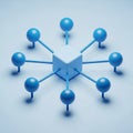 Abstract Network Structure with Central Cube and Eight Spheres Connected by Rods Keywords: abstract, network, connection, Royalty Free Stock Photo