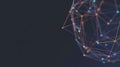 Abstract network structure with colorful nodes and connecting lines on dark background Royalty Free Stock Photo