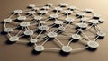 Abstract network structure with connected nodes, symbolizing data and communication Royalty Free Stock Photo