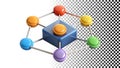 Abstract network structure connected spheres data connection png transparent image Generative AI Royalty Free Stock Photo